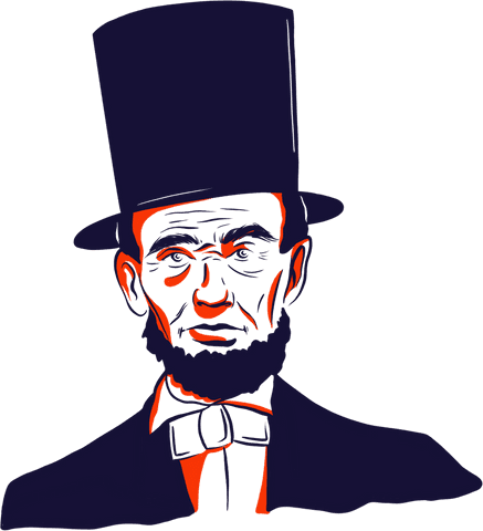 abraham lincoln illustration with top hat on transparent background iconic silhouette - Download Free Stock Videos Pikwizard.com