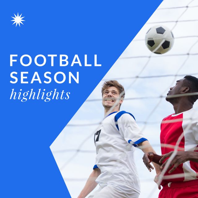 Diverse Football Players in Action During Seasonal Highlights - Download Free Stock Templates Pikwizard.com