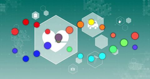 Colorful Dots Creating DNA Structures in Medical Research Concept