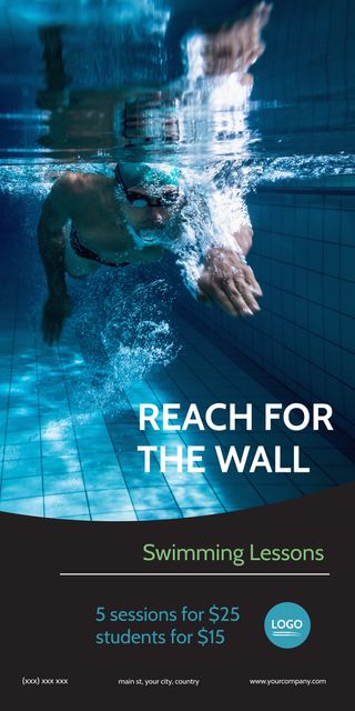 Swimmer Reaching for Wall Underwater During Swimming Lessons - Download Free Stock Templates Pikwizard.com