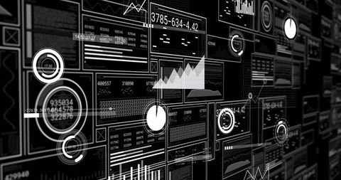 Dynamic Digital Interface with Data Analytics Visualization - Download Free Stock Images Pikwizard.com