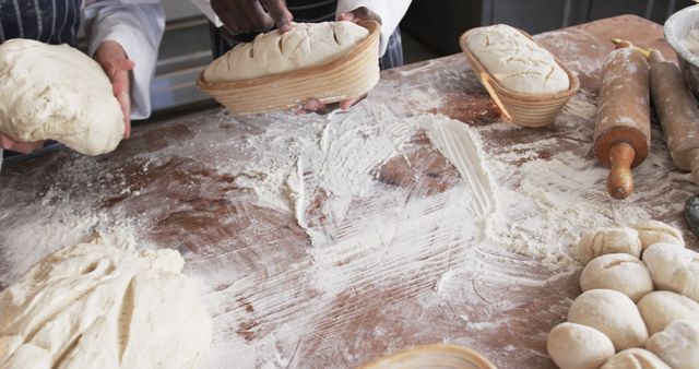 Bakers Shaping Dough for Freshly Made Bread - Download Free Stock Images Pikwizard.com