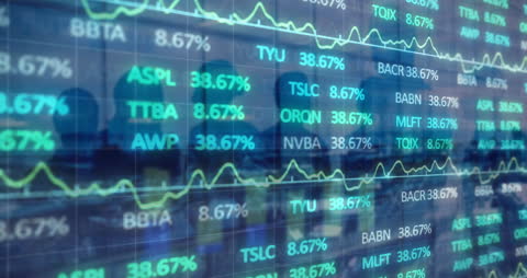 Global Finance Animation with Data and City Background