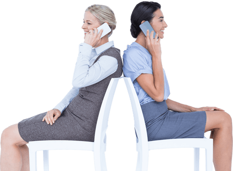 Transparent Businesswomen Communicating via Smartphones Back-to-Back - Download Free Stock Videos Pikwizard.com