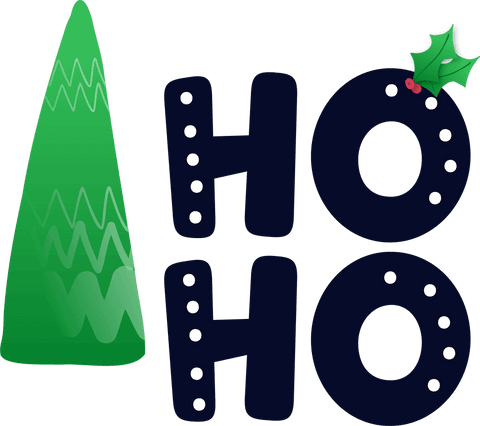 Transparent Ho Ho Text with Christmas Tree and Holly Decor - Download Free Stock Videos Pikwizard.com