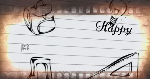 Abstract illustration with education theme and negative film strip