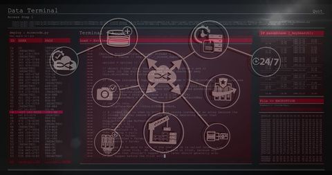 Digital Network Interface with Data Processing Visualization - Download Free Stock Images Pikwizard.com