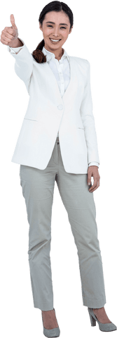 Transparent Confident Businesswoman Giving Thumbs Up - Download Free Stock Videos Pikwizard.com
