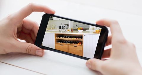 Viewing Kitchen Decorations on Smartphone Display - Download Free Stock Images Pikwizard.com