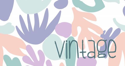 Vintage Text with Organic Pastel Shapes on White Background - Download Free Stock Images Pikwizard.com