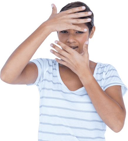 transparent background upset woman covering face - Download Free Stock Videos Pikwizard.com