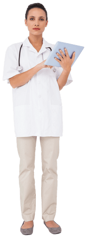Transparent Nurse in Uniform Using Tablet for Patient Management - Download Free Stock Videos Pikwizard.com
