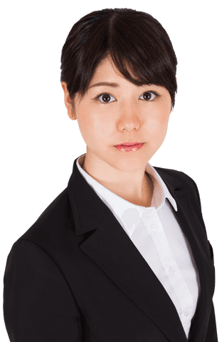 Transparent Image Asian Businesswoman Looking at Camera