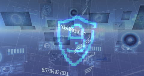 Digital Network Cybersecurity Animation with Futuristic Elements