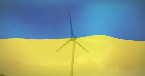 Wind Turbine with Ukraine Flag Symbolizing Renewable Energy Future - Download Free Stock Images Pikwizard.com