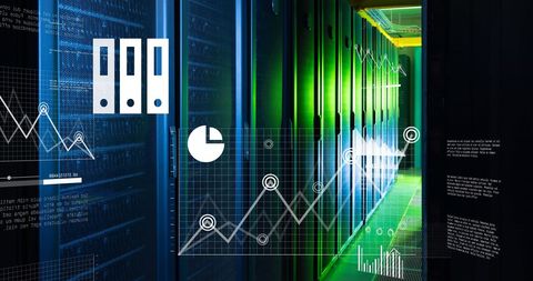 Digital Data Processing in Innovative Server Room - Download Free Stock Images Pikwizard.com