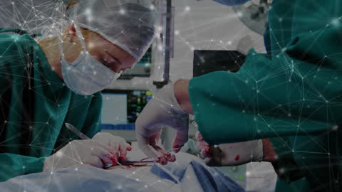 Surgeons Performing Complex Surgery with Digital Overlay