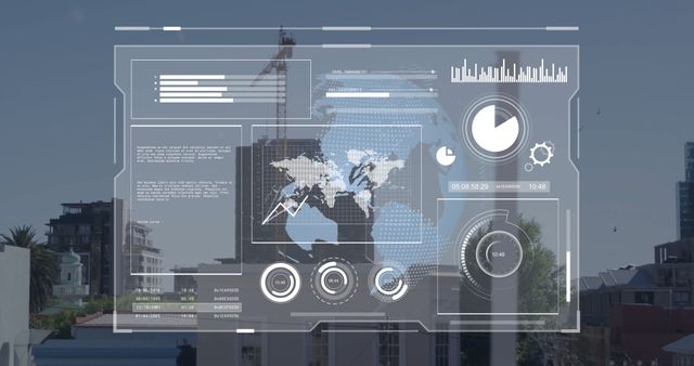 Digital Interface with AI and Data Processing Over Cityscape - Download Free Stock Images Pikwizard.com