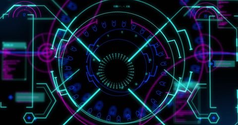 Futuristic Scope Interface with Vibrant Digital Data Elements - Download Free Stock Images Pikwizard.com