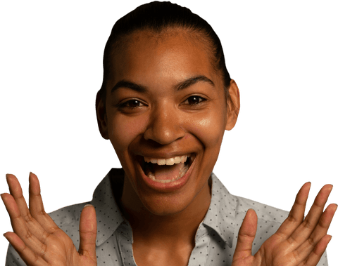 Happy Biracial Woman Expressing Joy on Transparent Background - Download Free Stock Videos Pikwizard.com
