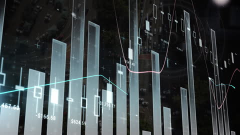 Financial Data Analysis with Futuristic Chart Overlay