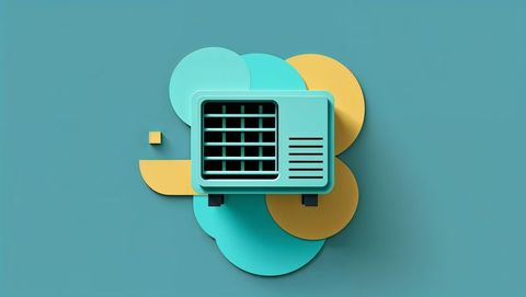 Creative abstract image of a modern air conditioner unit