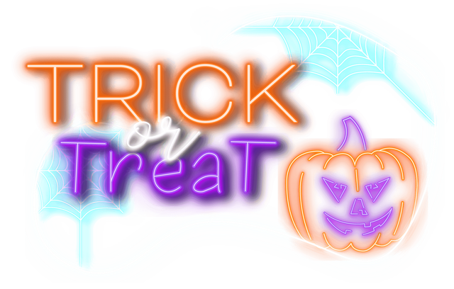 Neon Trick or Treat Transparent Halloween Design with Pumpkin - Download Free Stock Videos Pikwizard.com