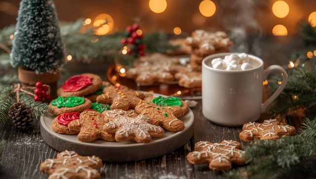 Festive Gingerbread and Homemade Cookies with Hot Cocoa