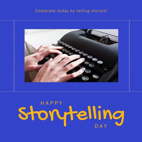 celebrating storytelling day with typewriter nostalgia - Download Free Stock Templates Pikwizard.com