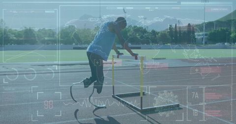 African American Athlete Using Prosthetic Blade for Hurdles Training - Download Free Stock Images Pikwizard.com