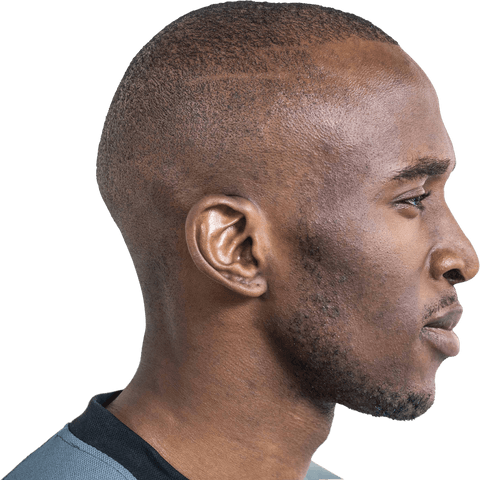 Transparent Profile of Confident Sportsman in Athletic Attire