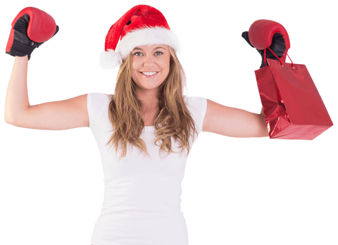 festive woman boxing holiday shopping concept on transparent background - Download Free Stock Videos Pikwizard.com