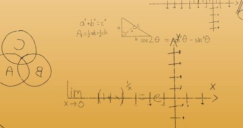 Mathematical Equations Overlay with Orange Background - Download Free Stock Images Pikwizard.com