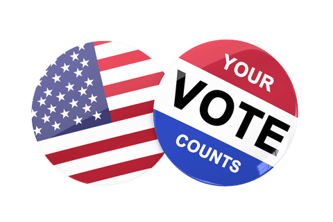 transparent usa flag and voting badge for elections - Download Free Stock Videos Pikwizard.com