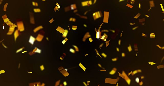 Falling Gold Confetti Over Dark Background - Download Free Stock Images Pikwizard.com