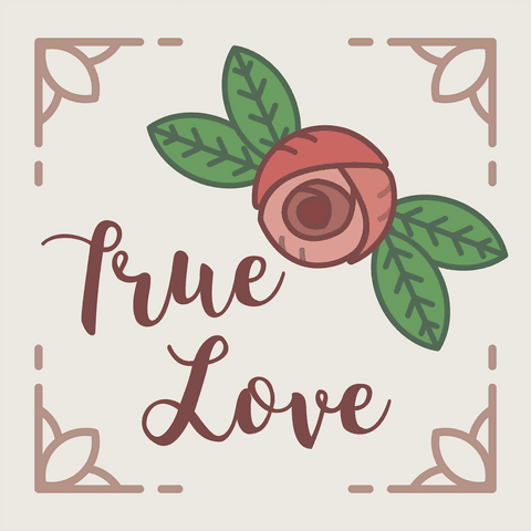 True Love Handwritten Typography on Transparent Background
