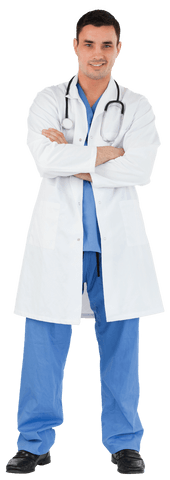 Friendly Medical Professional Standing Confidently with Arms Crossed Transparent - Download Free Stock Videos Pikwizard.com
