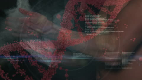 Digital DNA Animation Overlay on Athlete's Hands