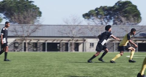 Youth Soccer Scrimmage Action on Sports Field