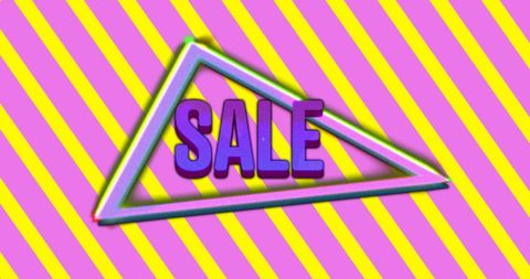 Colorful 80s Style Sale Animation with Neon Triangle - Download Free Stock Images Pikwizard.com