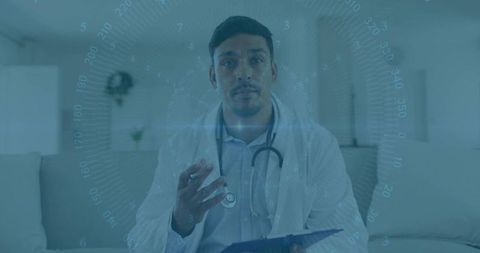 Telemedicine Innovation: Doctor Utilizing Futuristic Technology