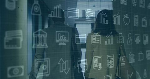 Business Professionals Navigating Digital Ecosystem in Office