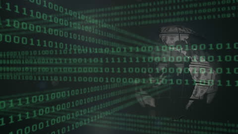 Digital Currency Global Concept with Binary Code and Money Globe