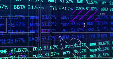 Financial Data Processing Display with Digital Grid Background - Download Free Stock Images Pikwizard.com