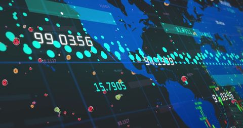 Digital Data Processing Over World Map Interface - Download Free Stock Images Pikwizard.com