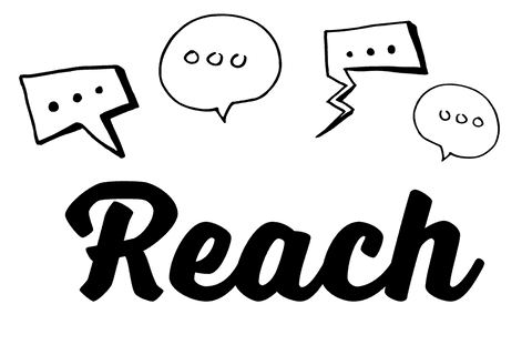 Digital Reach Text with Speech Bubbles on Transparent Background