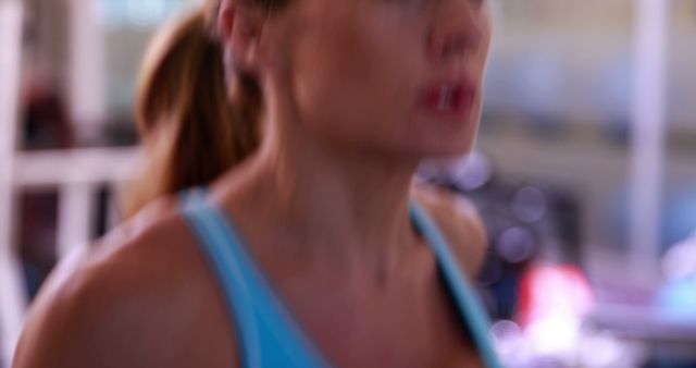 Focused Woman Running on Treadmill at Gym - Download Free Stock Images Pikwizard.com