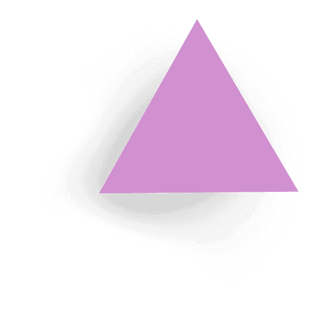 Purple triangle illustration on transparent background with copy space