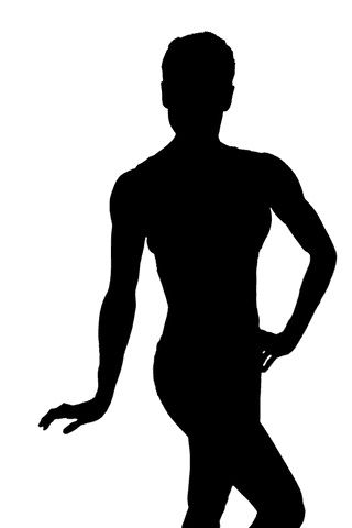 Silhouette of woman posing for sport concept on transparent background