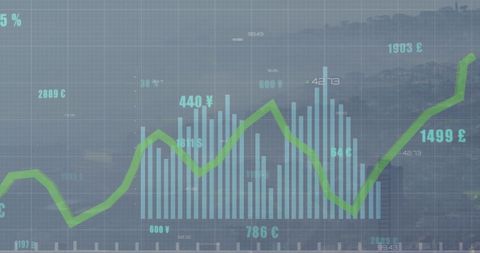 Financial Growth Trends Over Cityscape Background - Download Free Stock Images Pikwizard.com